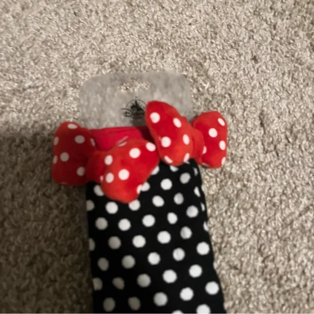 Minnie Mouse bow polka dot socks